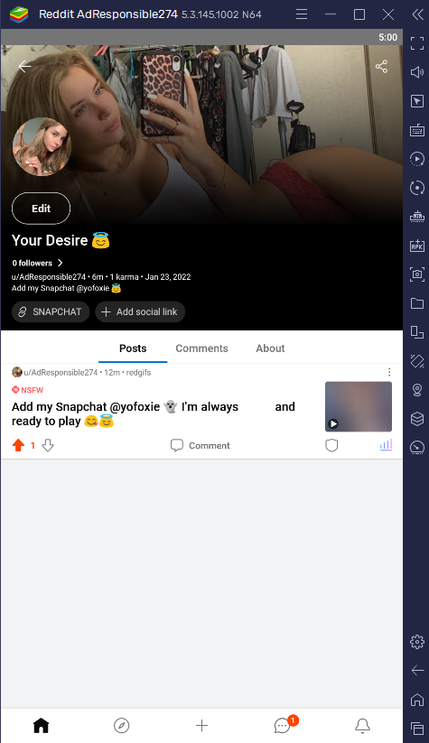 0 on Dating Smartlink with Reddit forum and Snapchat